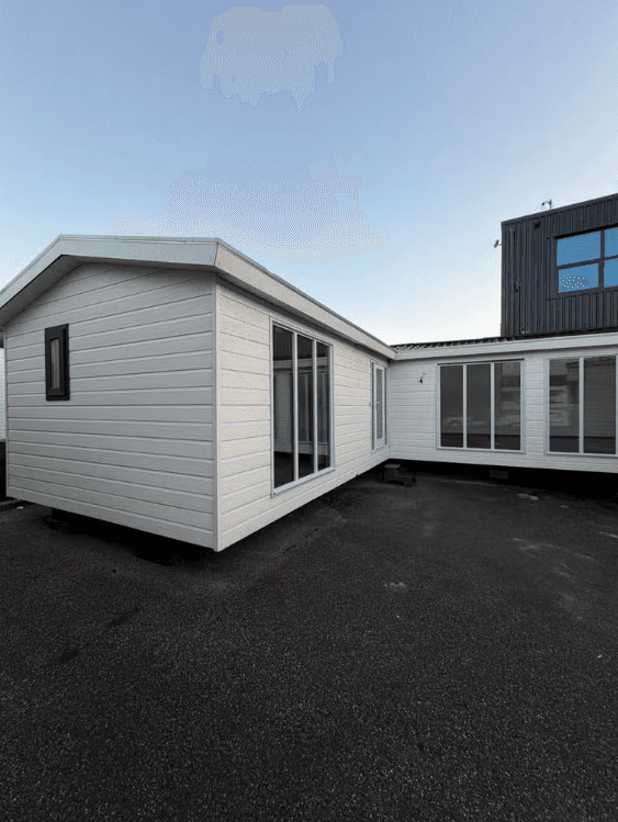 Een gerenoveerd chalet op het showterrein van EasyHome.